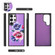 Samsung Galaxy S24+ 5G Flower Multi-functional Crossbody Zipper Wallet Leather Phone Case - Purple