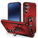 Samsung Galaxy S24+ 5G Pioneer Armor Heavy Duty PC + TPU Phone Case with Holder - Red+Black