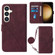 Samsung Galaxy S24+ 5G Crossbody 3D Embossed Flip Leather Phone Case - Wine Red