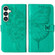 Samsung Galaxy S24+ 5G Embossed Butterfly Leather Phone Case - Green