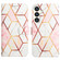 Samsung Galaxy S24+ 5G PT003 Marble Pattern Flip Leather Phone Case - Pink White