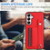 Samsung Galaxy S24+ 5G Shockproof Leather Phone Case with Wrist Strap - Red
