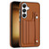 Samsung Galaxy S24+ 5G Shockproof Leather Phone Case with Wrist Strap - Brown