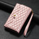 Samsung Galaxy S24+ 5G Zipper Multi-Card Wallet Rhombic Leather Phone Case - Rose Gold