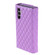 Samsung Galaxy S24+ 5G Zipper Multi-Card Wallet Rhombic Leather Phone Case - Purple