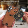 Samsung Galaxy S24+ 5G Calf Texture Card Slot Ring Holder Phone Case - Brown