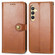 Samsung Galaxy S24+ 5G Retro Solid Color Buckle Leather Phone Case - Brown