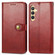 Samsung Galaxy S24+ 5G Retro Solid Color Buckle Leather Phone Case - Red