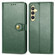 Samsung Galaxy S24+ 5G Retro Solid Color Buckle Leather Phone Case - Green