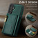 Samsung Galaxy S24+ 5G DG.MING M5 Series Zip RFID Multi Card Detachable Leather Phone Case - Green