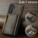 Samsung Galaxy S24+ 5G DG.MING M5 Series Zip RFID Multi Card Detachable Leather Phone Case - Coffee