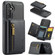 Samsung Galaxy S24+ 5G DG.MING M5 Series Zip RFID Multi Card Detachable Leather Phone Case - Black