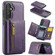 Samsung Galaxy S24+ 5G DG.MING M5 Series Zip RFID Multi Card Detachable Leather Phone Case - Purple