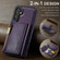 Samsung Galaxy S24+ 5G DG.MING M5 Series Zip RFID Multi Card Detachable Leather Phone Case - Purple