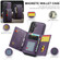 Samsung Galaxy S24+ 5G DG.MING M5 Series Zip RFID Multi Card Detachable Leather Phone Case - Purple