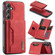 Samsung Galaxy S24+ 5G DG.MING M2 Series 3-Fold Multi Card Bag + Magnetic Phone Case - Red