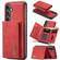 Samsung Galaxy S24+ 5G DG.MING M1 Series 3-Fold Multi Card Wallet + Magnetic Phone Case - Red