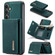 Samsung Galaxy S24+ 5G DG.MING M1 Series 3-Fold Multi Card Wallet + Magnetic Phone Case - Green