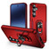 Samsung Galaxy S24+ 5G Pioneer Armor Heavy Duty PC + TPU Phone Case with Holder - Red+Rose Red