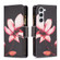 Samsung Galaxy S24 5G Colored Drawing Pattern Zipper Leather Phone Case - Lotus