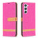 Samsung Galaxy S24 5G Color Block Denim Texture Leather Phone Case - Rose Red