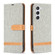 Samsung Galaxy S24 5G Color Block Denim Texture Leather Phone Case - Grey