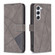 Samsung Galaxy S24 5G Magnetic Buckle Rhombus Texture Leather Phone Case - Grey