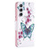 Samsung Galaxy S24 5G Colored Drawing Pattern Leather Phone Case - Flowers Butterfly