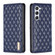 Samsung Galaxy S24 5G Diamond Lattice Magnetic Leather Flip Phone Case - Blue