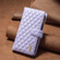 Samsung Galaxy S24 5G Diamond Lattice Zipper Wallet Leather Flip Phone Case - Purple