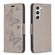 Samsung Galaxy S24 5G Embossing Two Butterflies Pattern Leather Phone Case - Grey