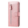 Samsung Galaxy S24 Fashion Calf Texture Zipper Leather Phone Case - Rose Gold