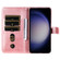 Samsung Galaxy S24 Fashion Calf Texture Zipper Leather Phone Case - Rose Gold