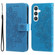 Samsung Galaxy S24 7-petal Flowers Embossing Leather Phone Case - Blue