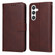 Samsung Galaxy S24 Classic Calf Texture Flip Leather Phone Case - Brown