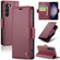 Samsung Galaxy S24 CaseMe 023 Butterfly Buckle Litchi Texture RFID Anti-theft Leather Phone Case - Wine Red