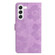 Samsung Galaxy S24 5G Flower Embossing Pattern Leather Phone Case - Purple