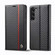 Samsung Galaxy S24 5G LC.IMEEKE Carbon Fiber Leather Phone Case - Vertical Black