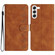 Samsung Galaxy S24 5G Seven Butterflies Embossed Leather Phone Case - Brown