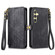 Samsung Galaxy S24 5G Geometric Zipper Wallet Side Buckle Leather Phone Case - Black