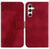 Samsung Galaxy S24 5G 7-shaped Embossed Leather Phone Case - Red