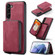 Samsung Galaxy S24 5G JEEHOOD Magnetic Zipper Horizontal Flip Leather Phone Case - Red