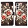 Samsung Galaxy S24 5G Colored Drawing Pattern Plain Weave Leather Phone Case - Roses On Black