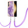 Samsung Galaxy S24 5G Electroplating Marble Dual-side IMD Phone Case with Lanyard - Purple 002