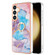 Samsung Galaxy S24 5G Electroplating Pattern IMD TPU Shockproof Case with Rhinestone Ring Holder - Milky Way Blue Marble