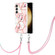 Samsung Galaxy S24 5G Electroplating Splicing Marble Flower IMD TPU Phone Case with Lanyard - Pink Flower