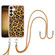 Samsung Galaxy S24 5G Electroplating Dual-side IMD Phone Case with Lanyard - Leopard Print