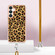 Samsung Galaxy S24 5G Electroplating Dual-side IMD Phone Case with Lanyard - Leopard Print