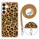Samsung Galaxy S24 5G Electroplating Dual-side IMD Phone Case with Lanyard - Leopard Print