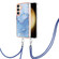 Samsung Galaxy S24 5G Electroplating Marble Dual-side IMD Phone Case with Lanyard - Blue 018